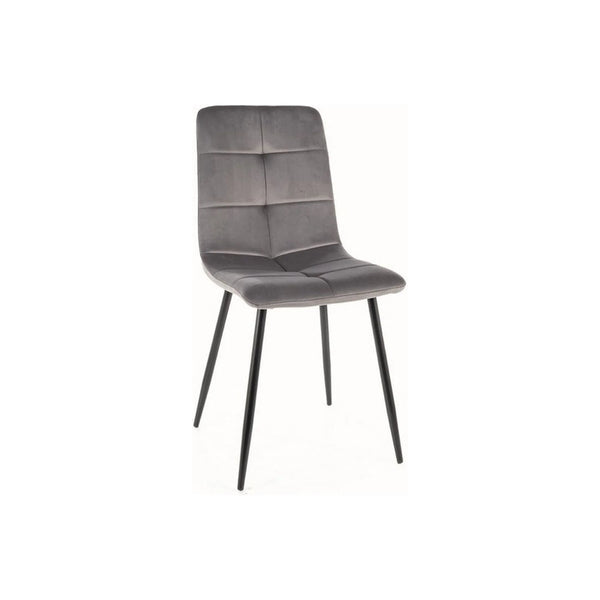 Scaun IVO, gri/negru, stofa catifelata/metal, 45x39x91 cm
