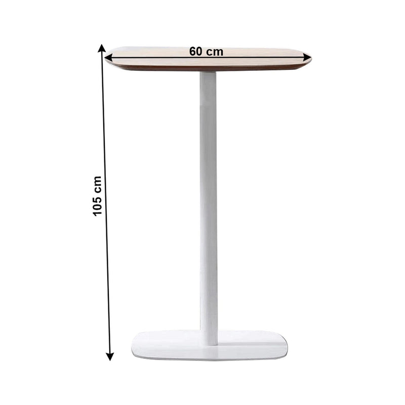 Masa de bar HARLOV, stejar/alb, metal, 60x105 cm