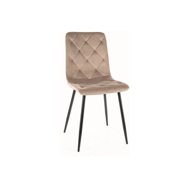 Scaun JERRY, bej/negru, stofa clasica/metal, 45x39x91 cm