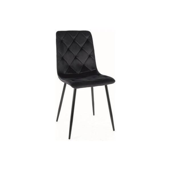 Scaun JERRY, negru, stofa catifelata/metal, 45x39x91 cm
