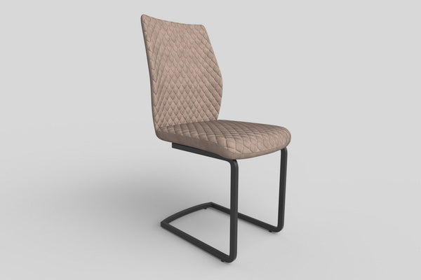 Scaun K272, bej inchis/negru, piele ecologica/metal, 45x57x94 cm