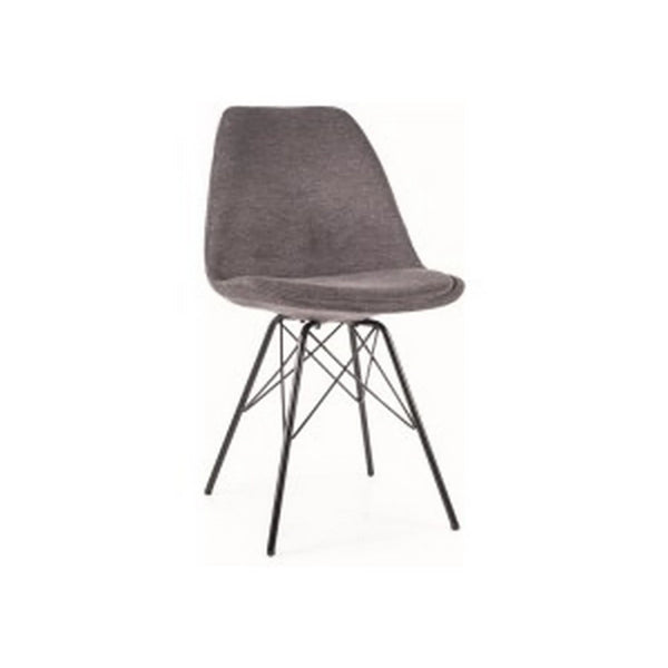 Scaun KEN, gri/negru, stofa clasica/metal, 49x40x85 cm