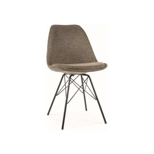Scaun KEN, verde maslin/negru, stofa clasica/metal, 49x40x85 cm