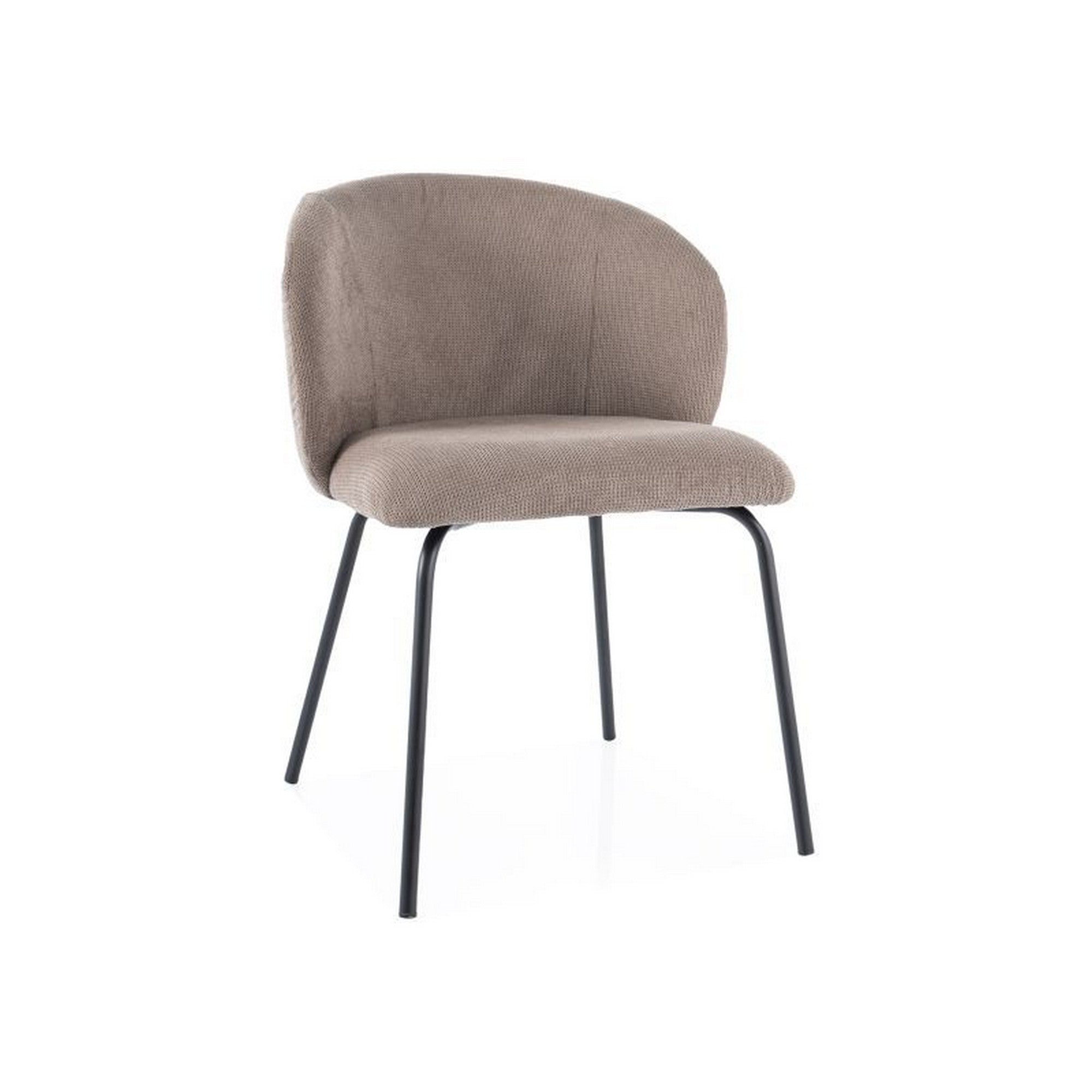Scaun KEVIN, bej/negru, stofa clasica/metal, 57x44x79 cm