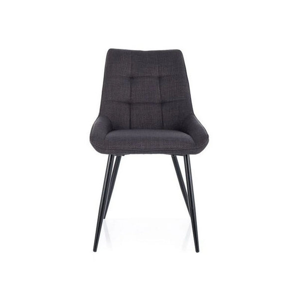 Scaun KLIF, gri inchis/negru, stofa clasica/metal, 50x42x88 cm
