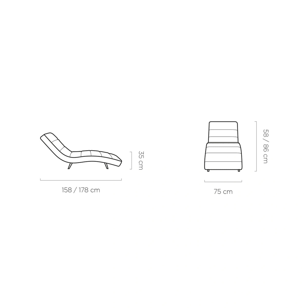 Sezlong KOBE, personalizabil materiale gama Oferta Avantaj, reglaj electric, 75x158/178x58/86 cm