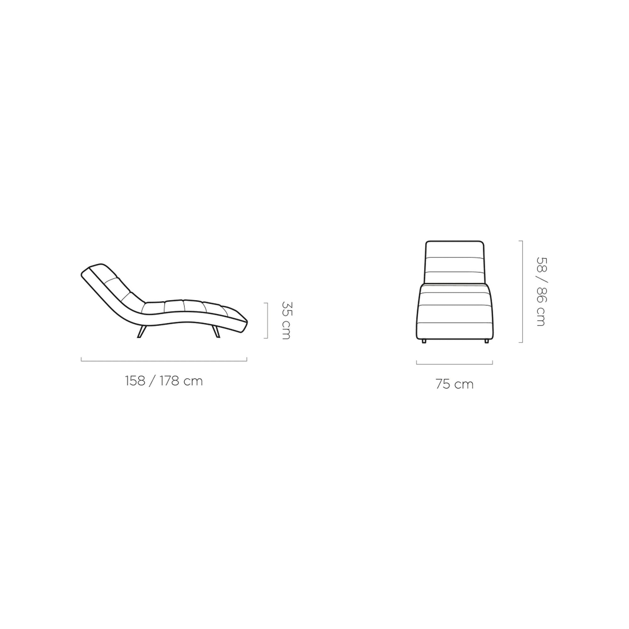 Sezlong KOBE, personalizabil materiale gama Premium, reglaj electric, 75x158/178x58/86 cm