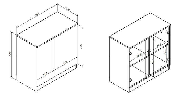 Comoda OFFICE NEW, stejar sonoma/gri antracit, PAL, 80x41x78 cm