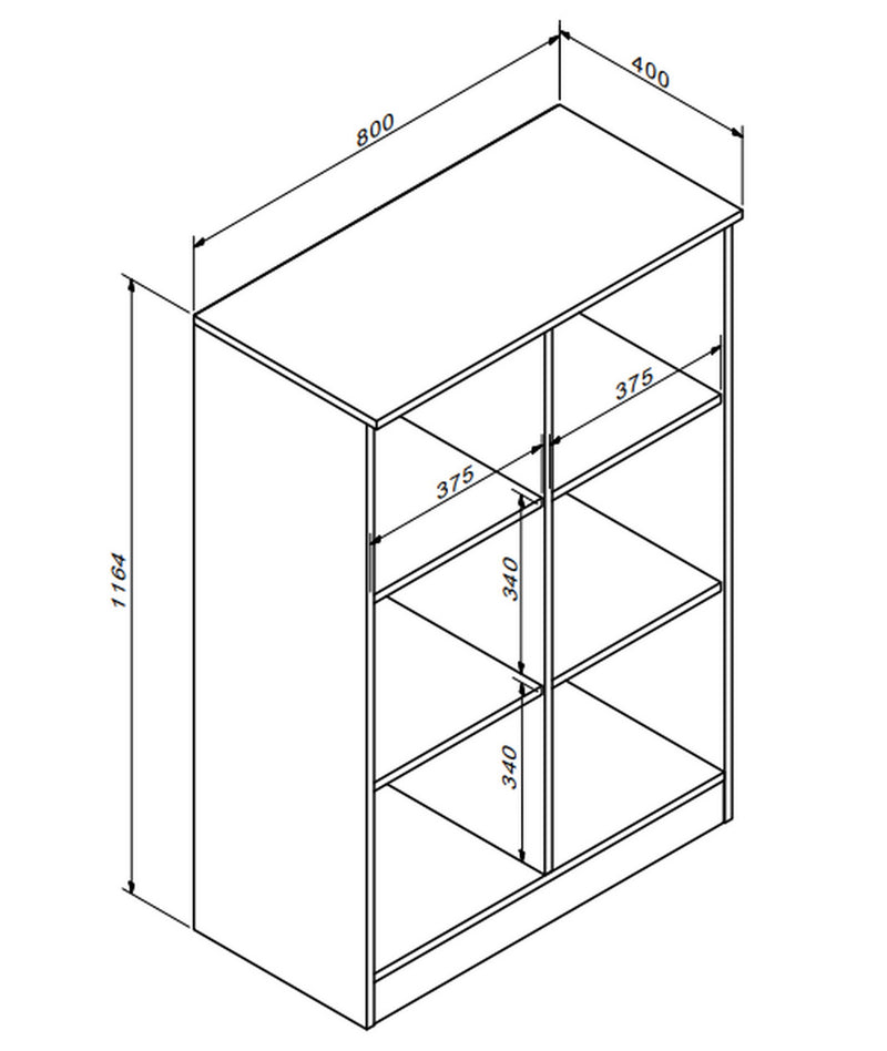 Biblioteca OFFICE NEW, gri antracit/stejar sonoma, PAL, 80x41x117 cm