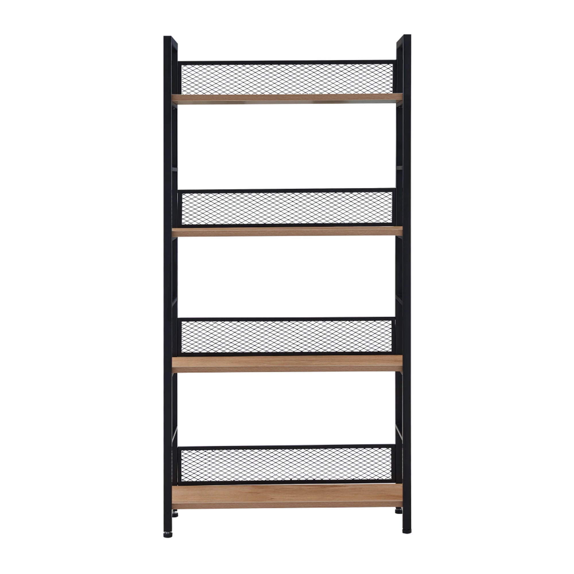 Etajera KELER TIP 1, negru/stejar, DTD laminat/metal, 60x28x121 cm