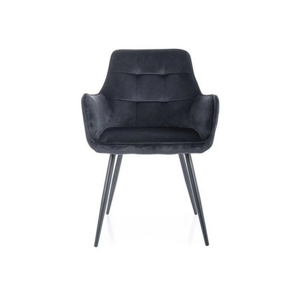 Scaun LEMON, negru, stofa catifelata/metal, 57x47x85 cm
