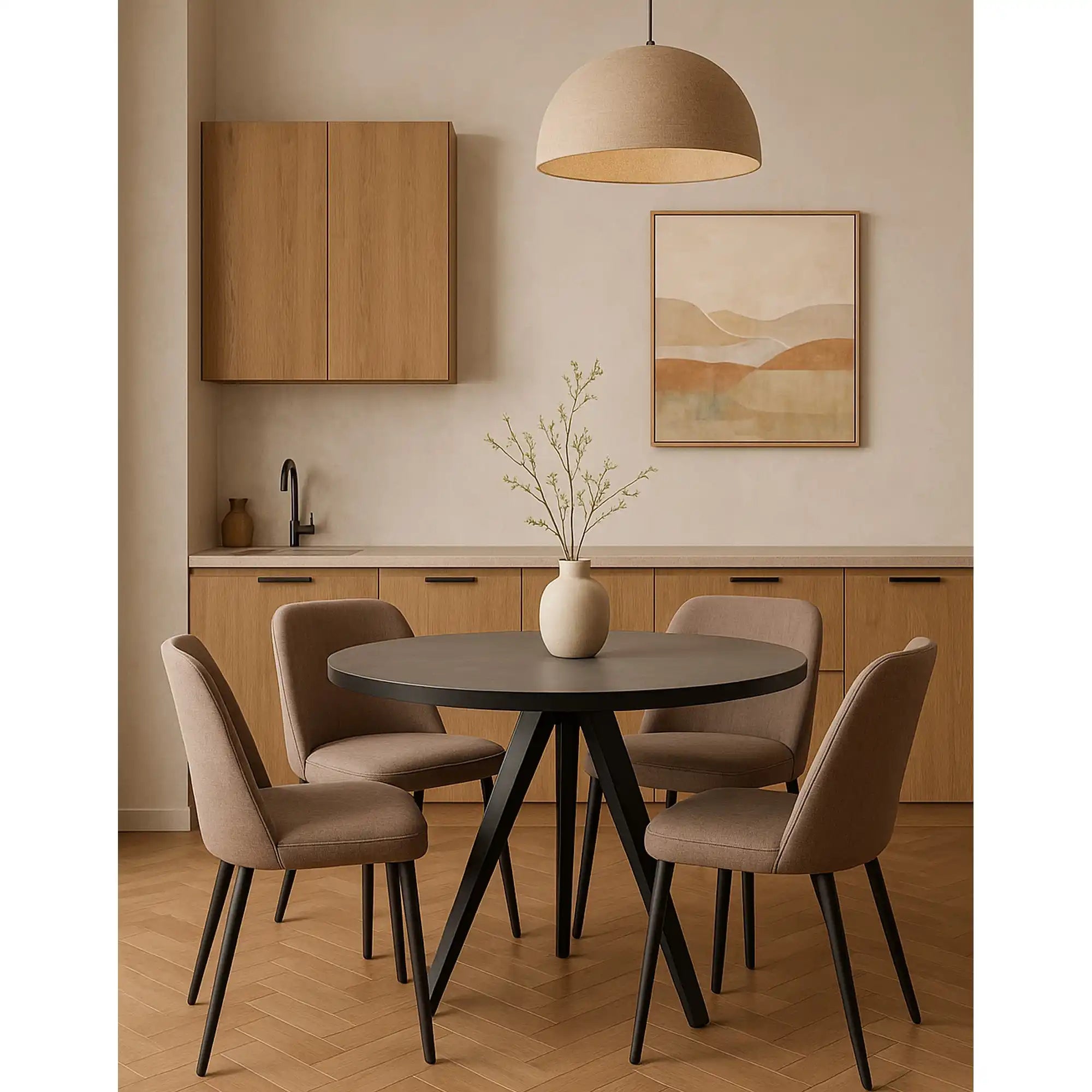 Masa extensibila LIBRA, gri mat/negru, ceramica/metal, 100/130x100x75 cm