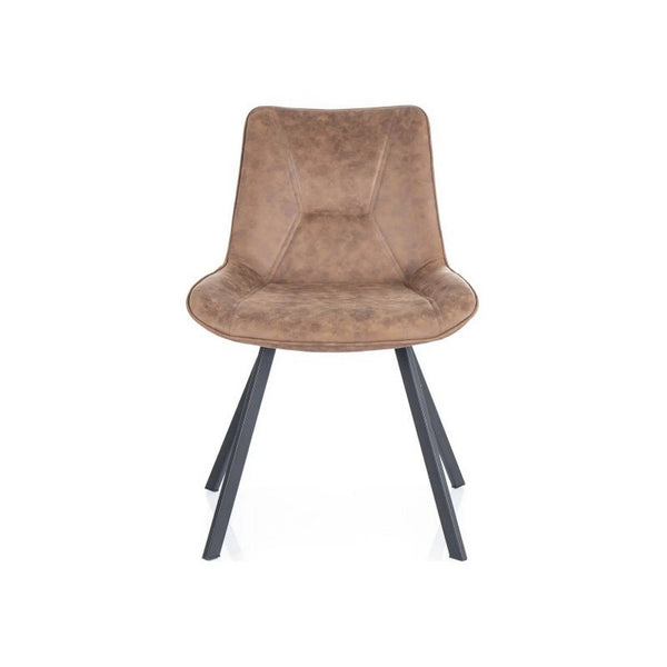 Scaun LINK, maro/negru, stofa microfibra/metal, 53x43x85 cm