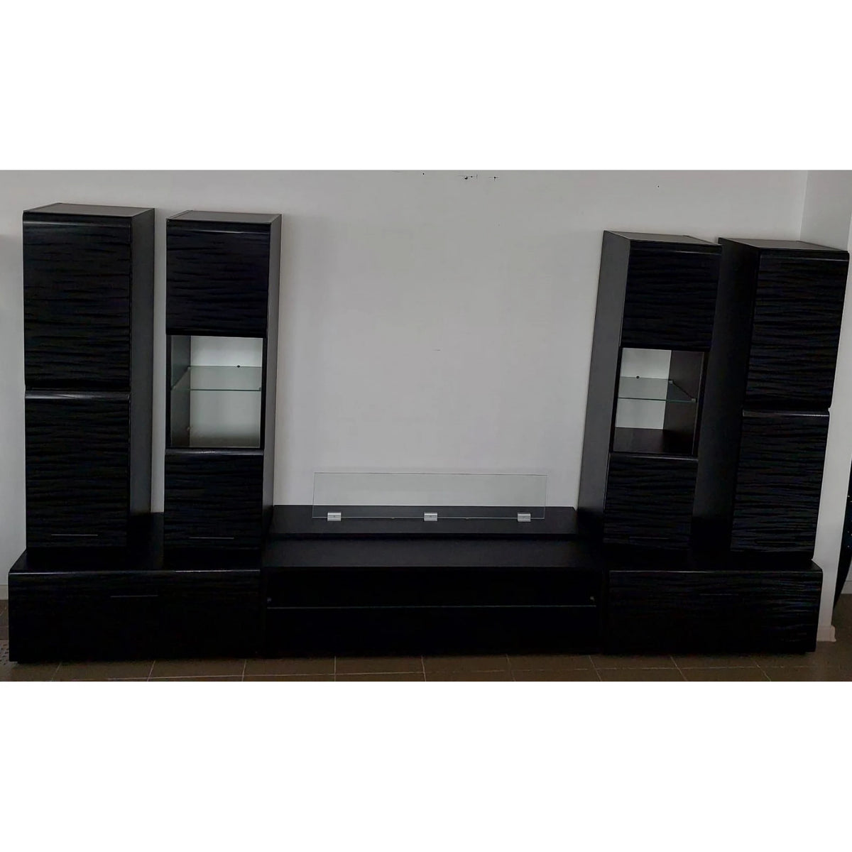 PRODUS RESIGILAT - Mobila living BLADE 4, negru, 280x43x195 cm