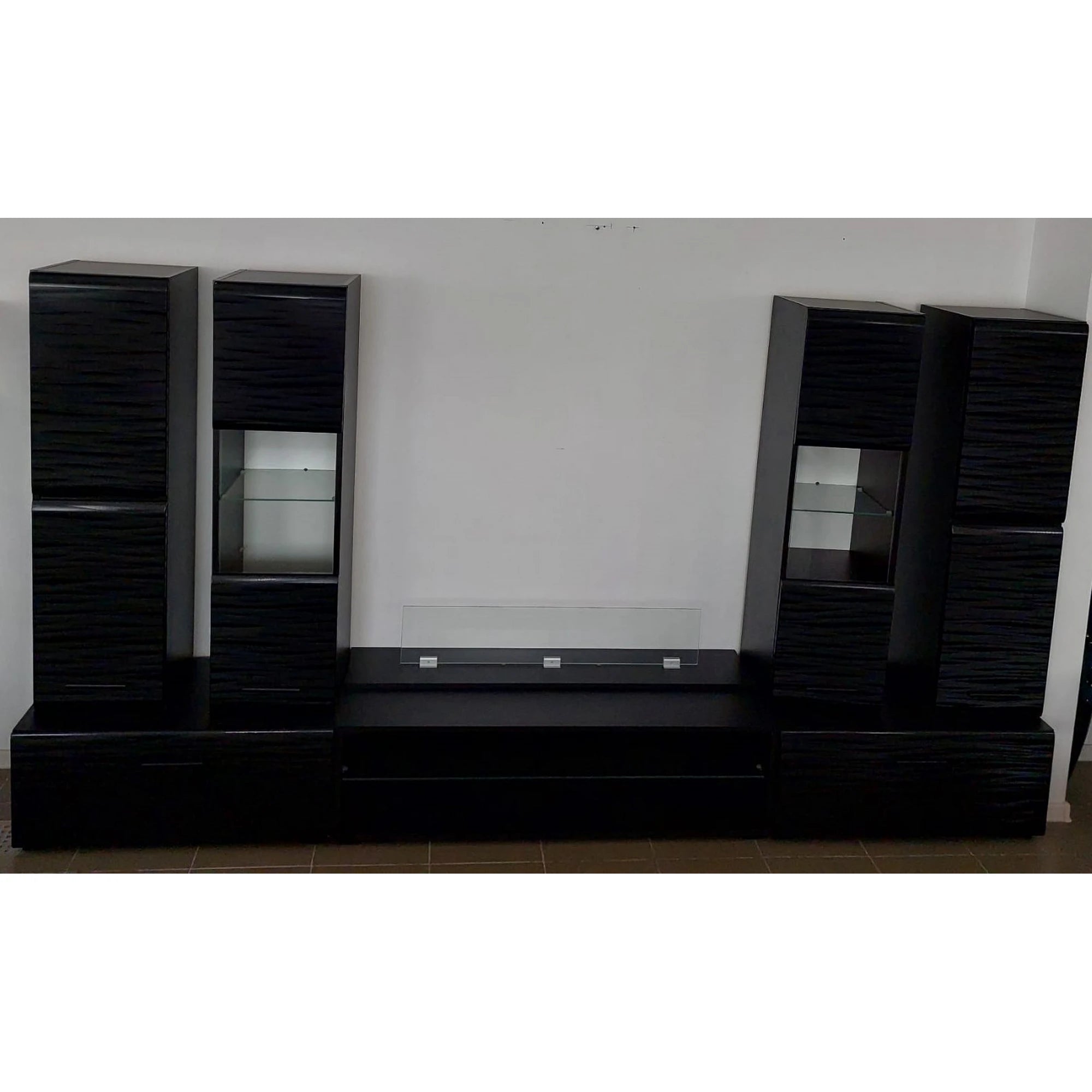 PRODUS RESIGILAT - Mobila living BLADE 4, negru, 280x43x195 cm