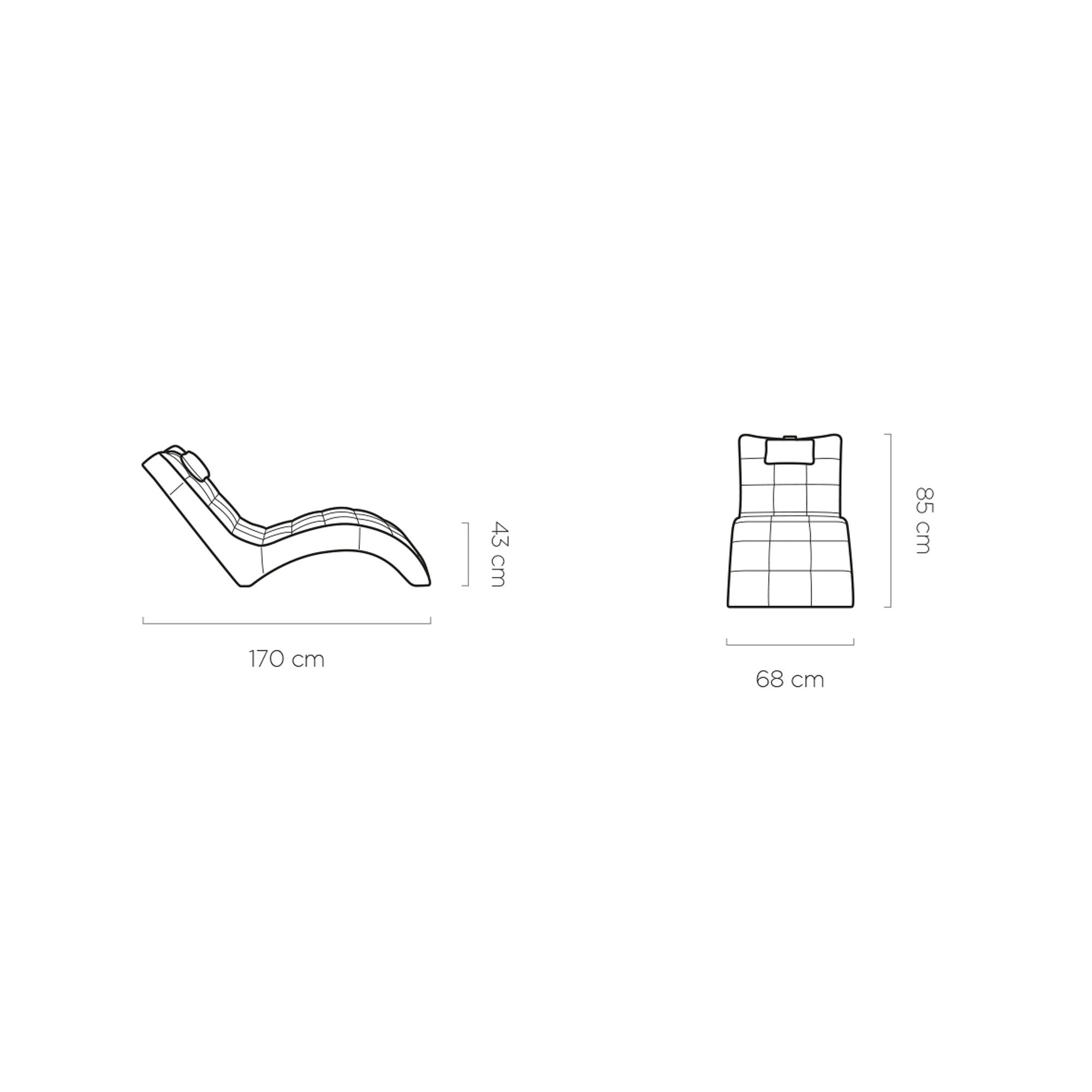 Sezlong London, personalizabil materiale gama Oferta Avantaj, 68x170x85 cm