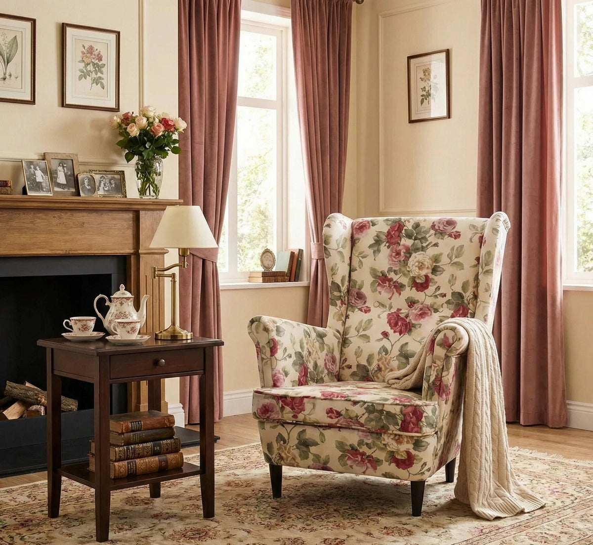 Fotoliu LORD WM 82, multicolor/wenge, stofa/lemn, 82x92x101 cm