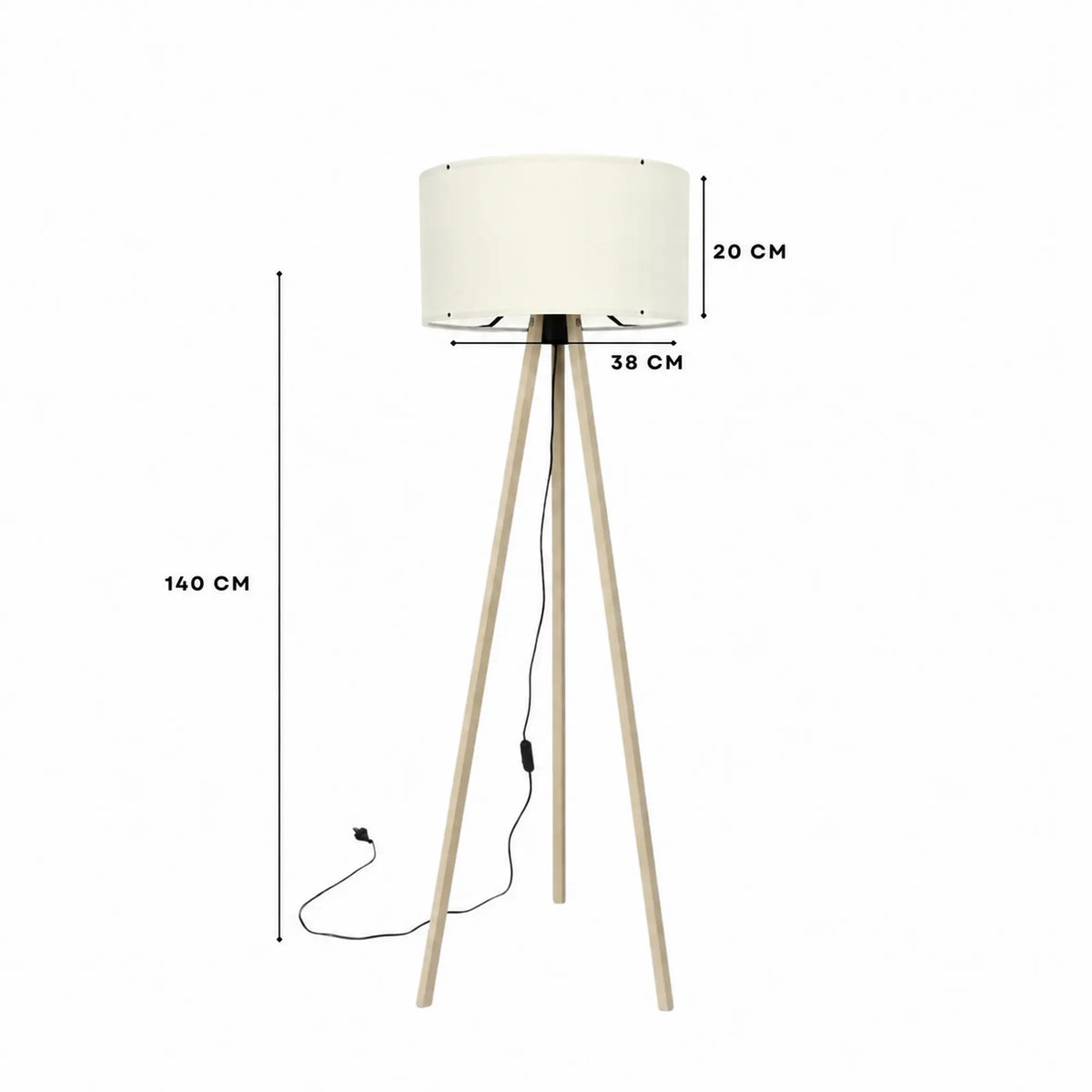 Lampadar AYD-1524, crem/stejar, MDF/PVC, 38x140 cm