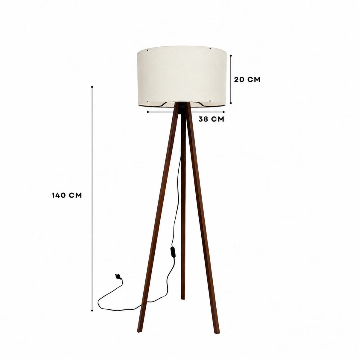Lampadar AYD-1528, alb/maro, MDF/PVC, 38x140 cm