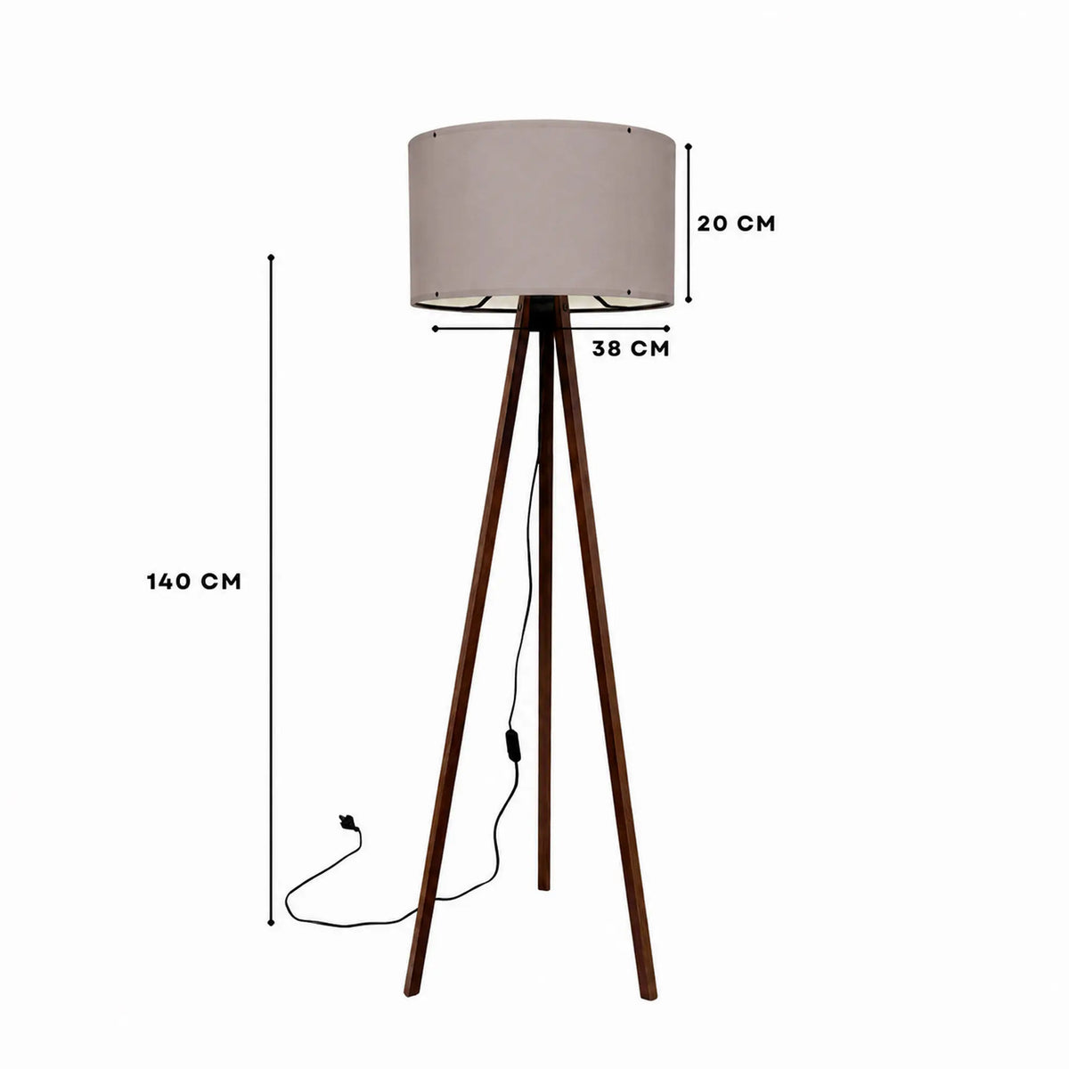 Lampadar AYD-1531, bej/maro, MDF/PVC, 38x140 cm