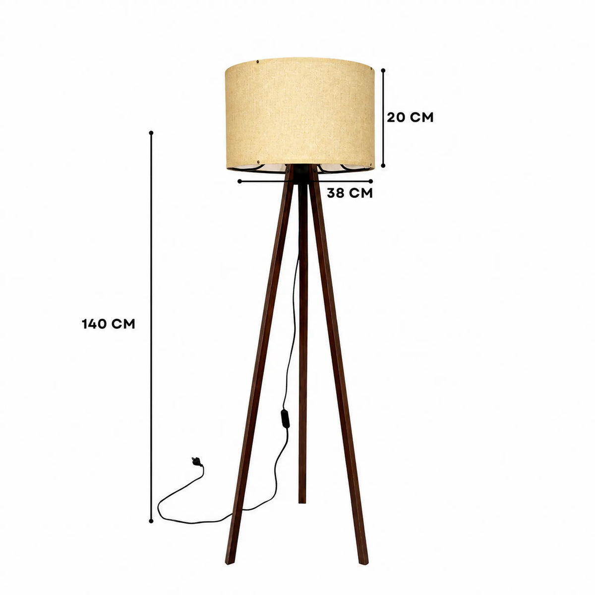 Lampadar AYD-2935, bej, PVC/lemn, 38x140 cm