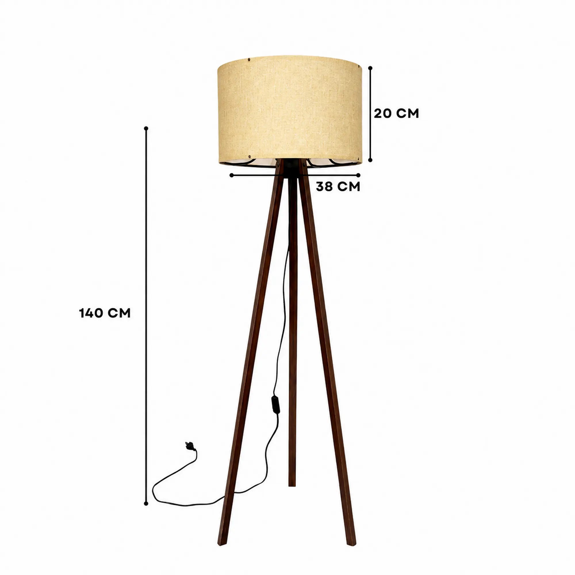 Lampadar AYD-2935, bej, PVC/lemn, 38x140 cm