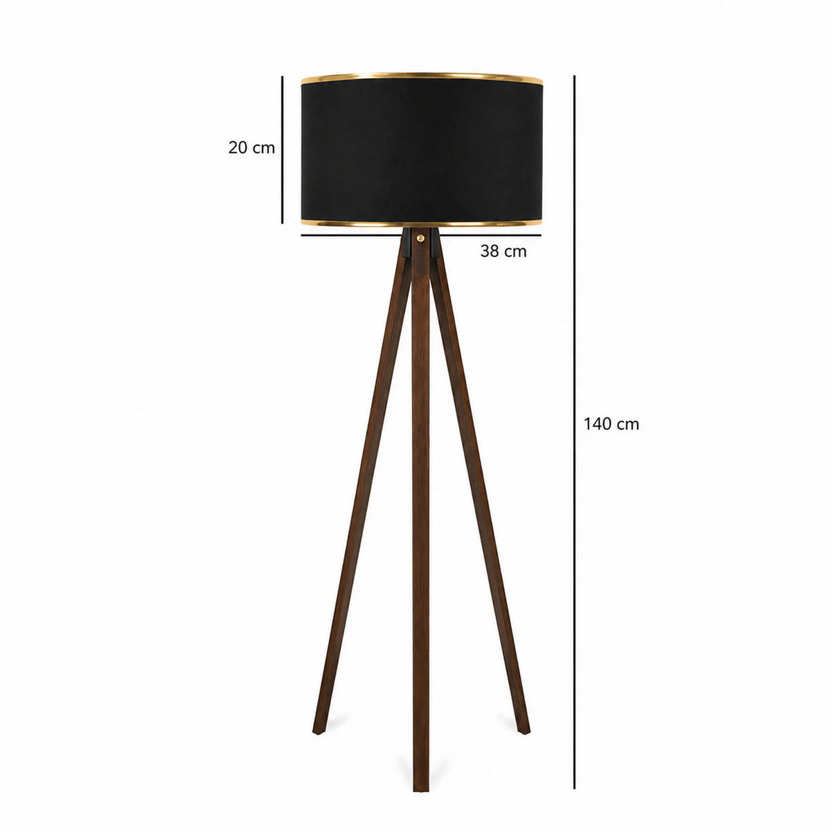 Lampadar AYD-2983, negru, lemn/țesătură, 38x140 cm