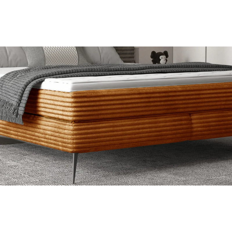 Pat LUCY 180 boxspring, personalizabil materiale gama Oferta Avantaj, cu saltele si topper 5 cm