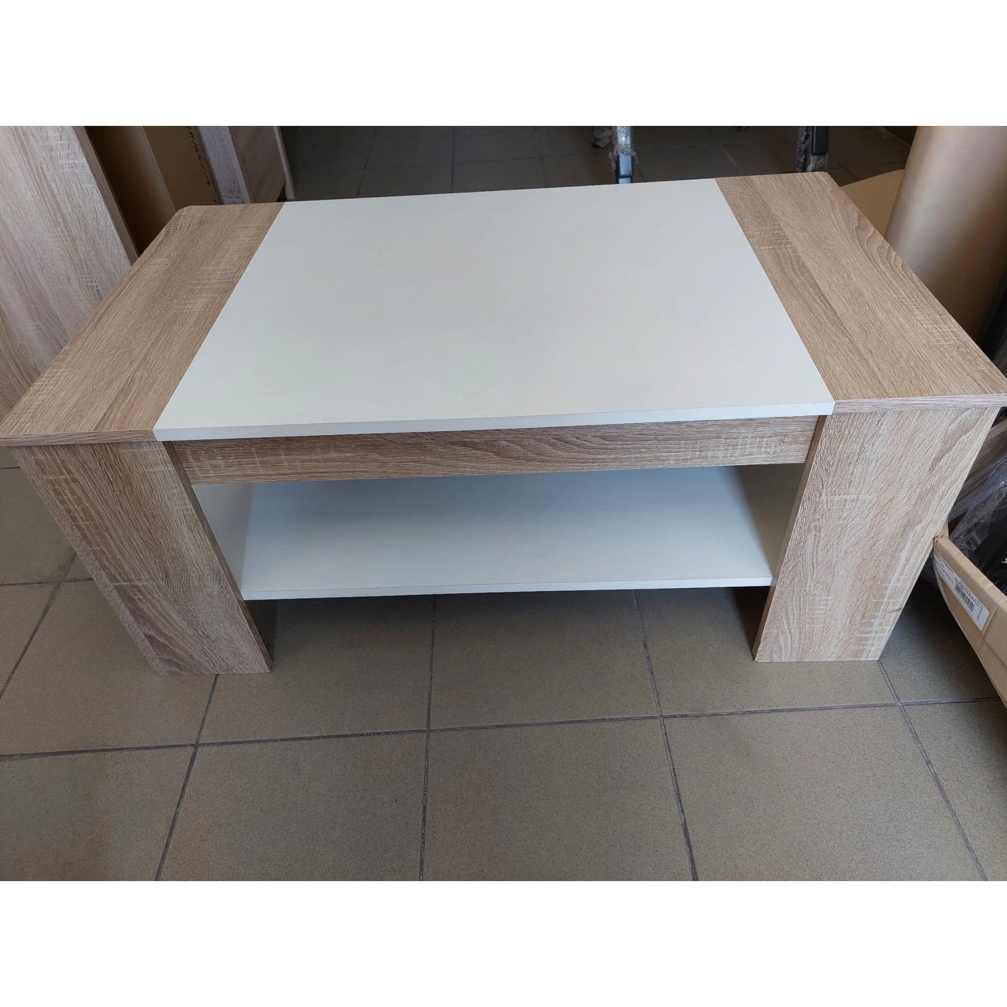 PRODUS RESIGILAT - Masuta cafea FINLEY, stejar sonoma/alb, PAL, 100x58x44 cm
