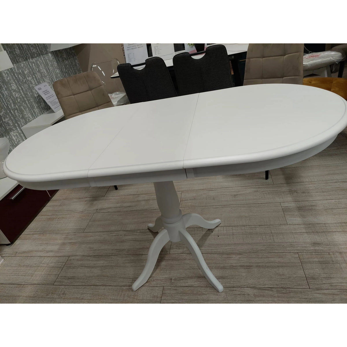 PRODUS RESIGILAT - Masa alba clasica DELLO, extensibila, 100/129x70x75 cm