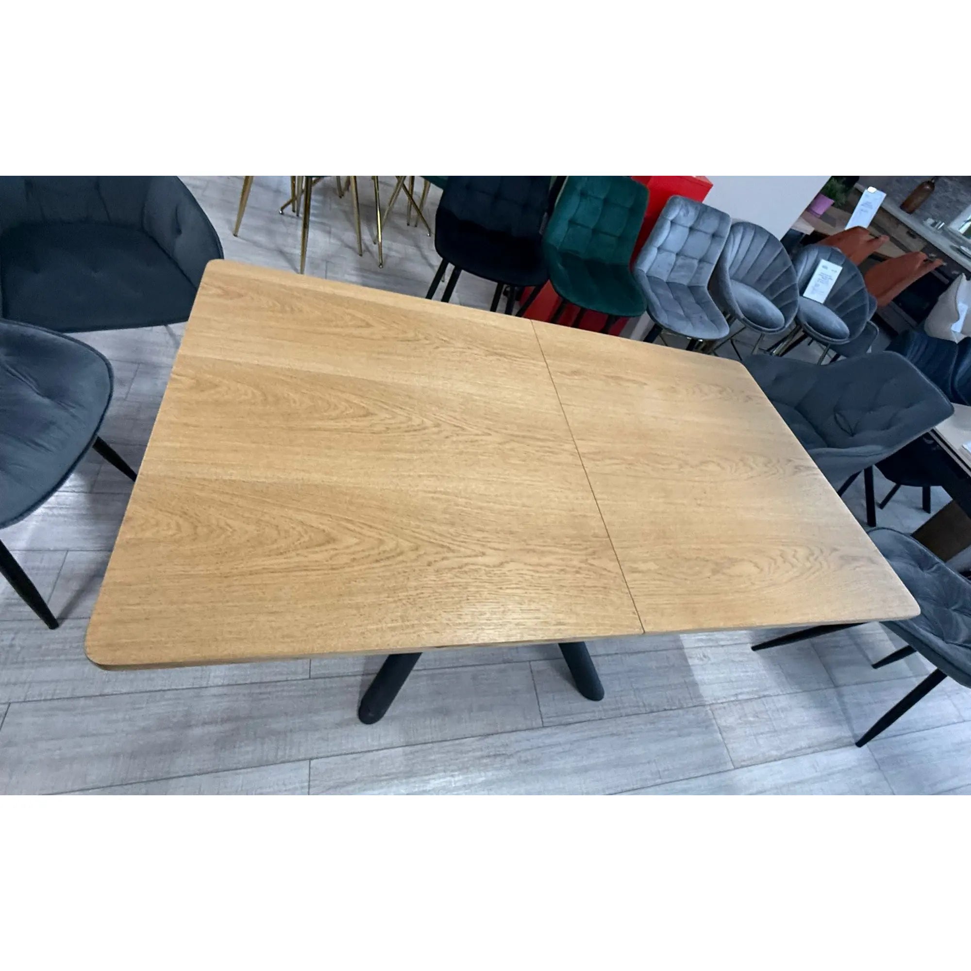 PRODUS RESIGILAT - Masa extensibila DERRICK, stejar natural/negru, 160/200x90x75 cm