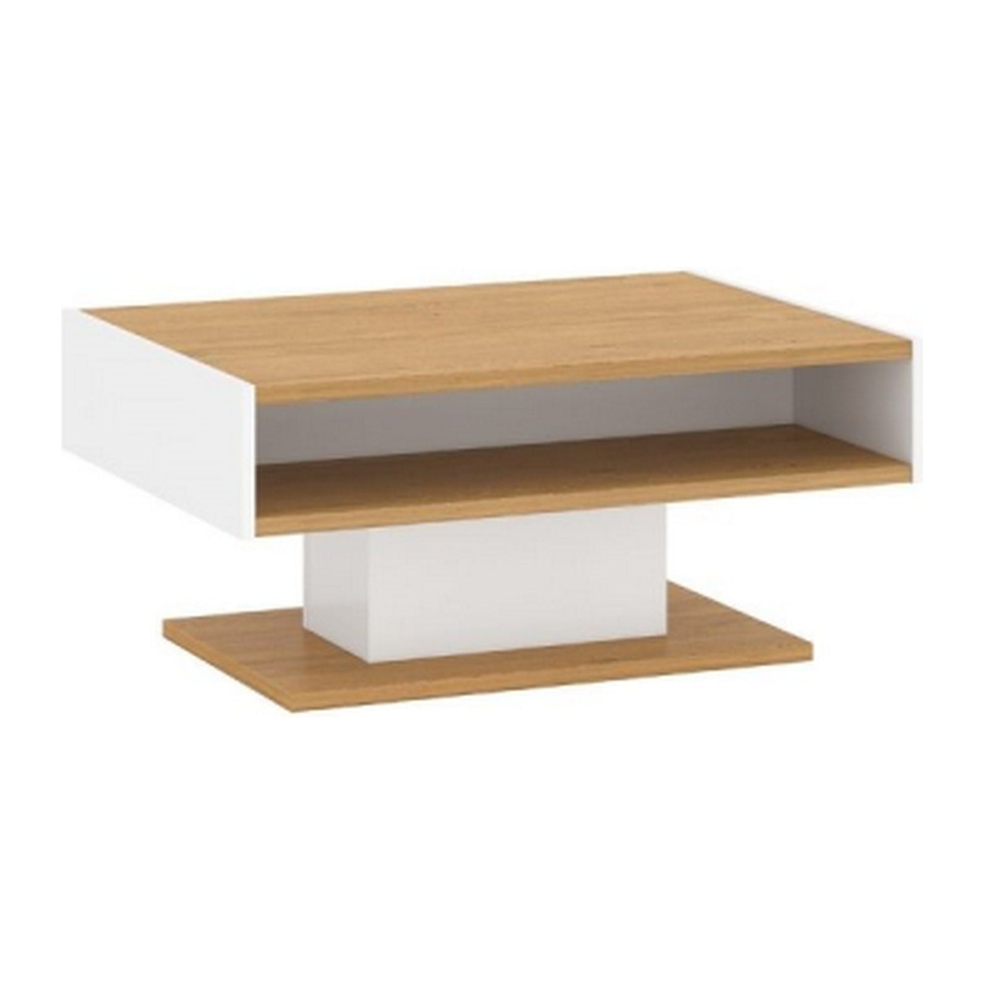 Masuta Adam, stejar/alb, MDF, 89x65x41 cm