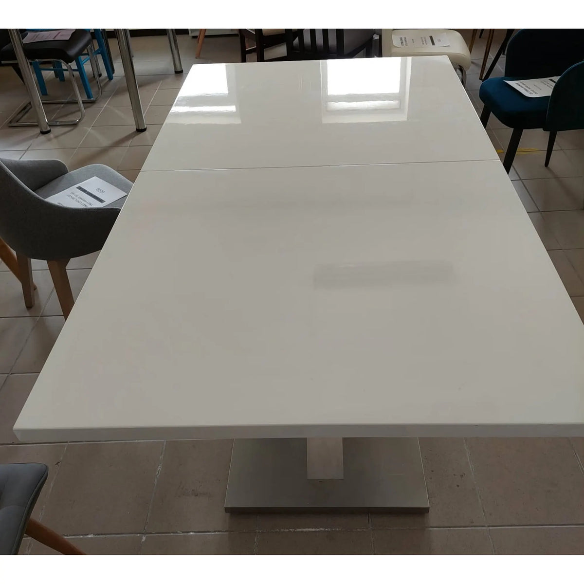 PRODUS RESIGILAT - Masa extensibila SANDOR, alb/crom, 160/220x90x77 cm