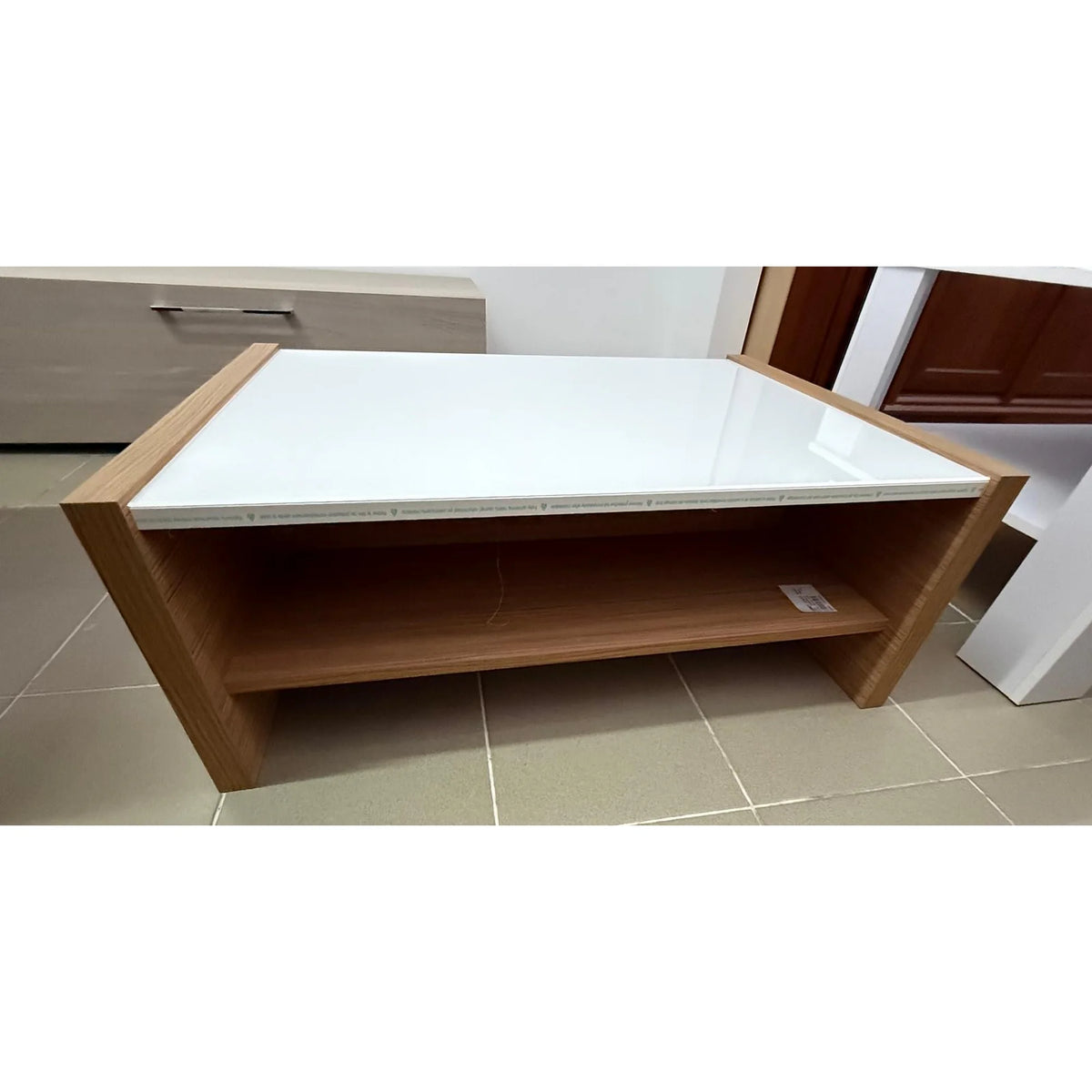 PRODUS RESIGILAT - Masuta cafea NEW YORK, alb/stejar, 89x62x35 cm