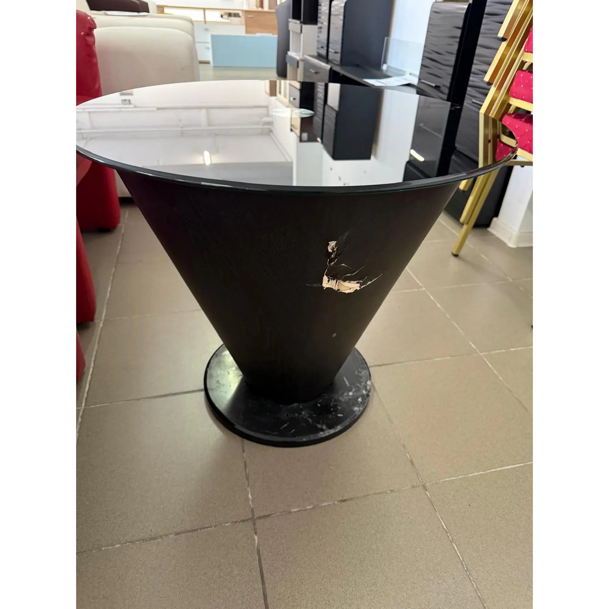 PRODUS RESIGILAT - Masuta cafea RONDO, wenge, PAL/sticla, 65x65x55 cm