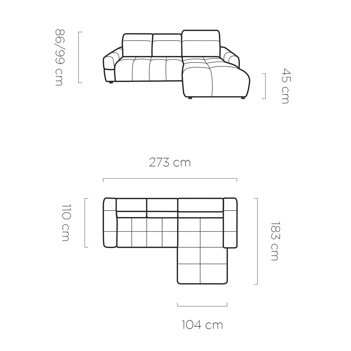 Coltar extensibil MATEO S, personalizabil materiale Oferta Avantaj, cu lada depozitare si tetiere reglabile, 273x183x99 cm