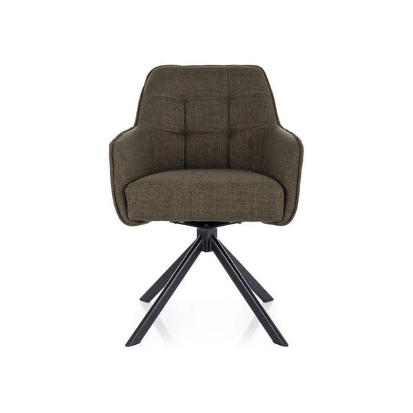 Scaun rotativ METRO, verde olive/negru, stofa clasica/metal, 57x45x84 cm
