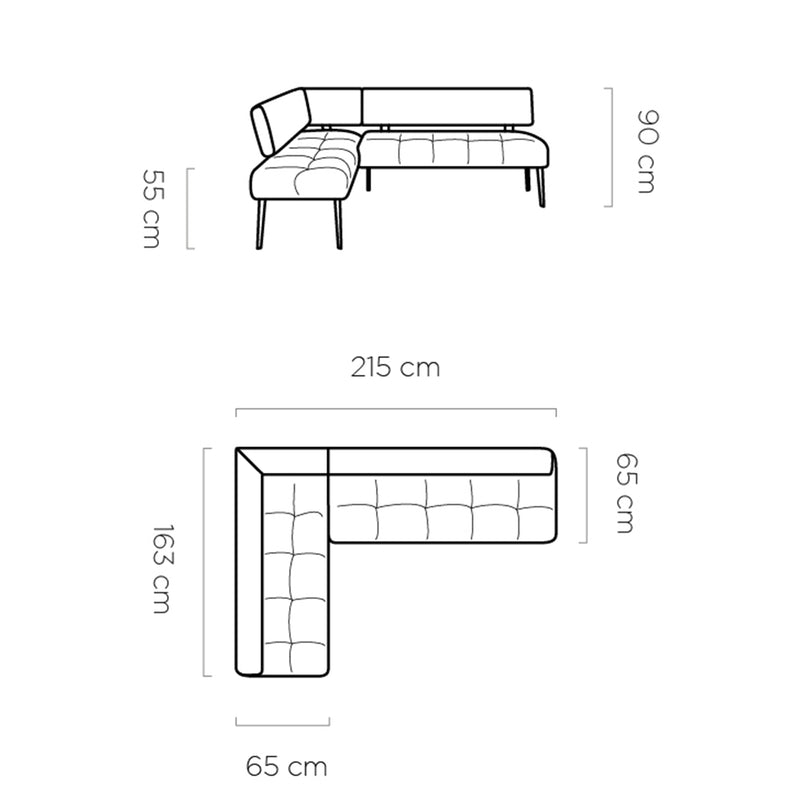 Coltar bucatarie MILO, personalizabil materiale gama Premium, 215X163X90 cm