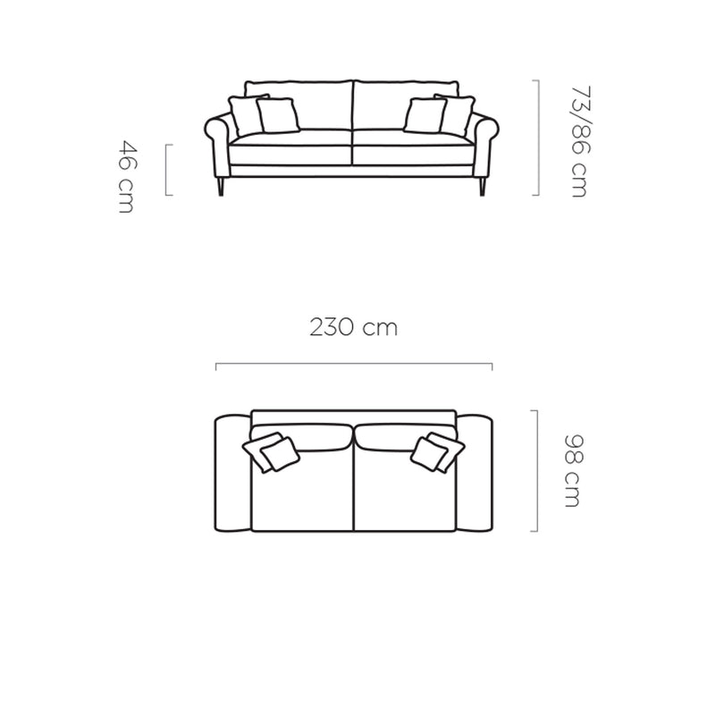Canapea extensibila MONROY, personalizabil materiale Gama Premium, cu lada depozitare, 230x98x73/86 cm