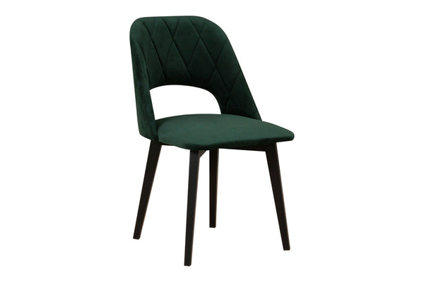 Scaun MONTI 4, negru/verde inchis - Riviera 38, lemn de fag/stofa catifelata, 48x47x83 cm