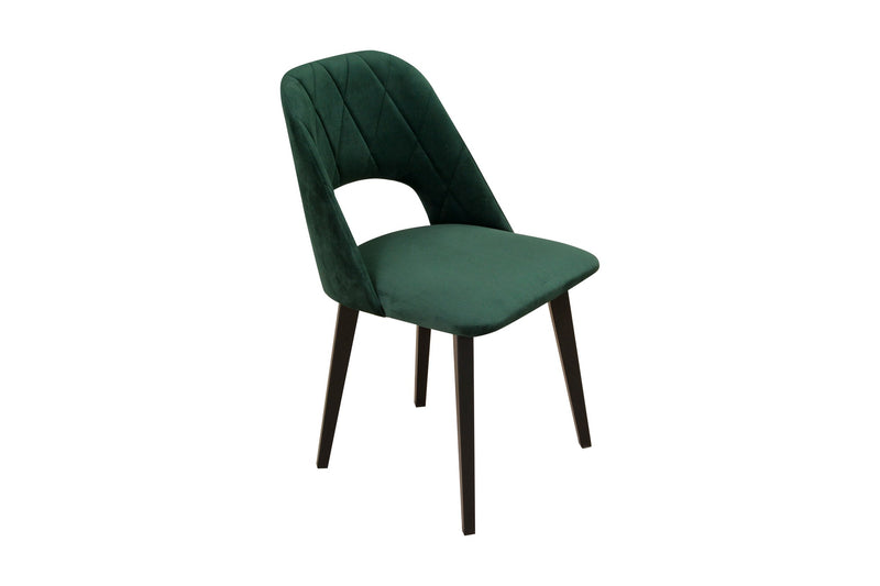 Scaun MONTI 4, negru/verde inchis - Riviera 38, lemn de fag/stofa catifelata, 48x47x83 cm