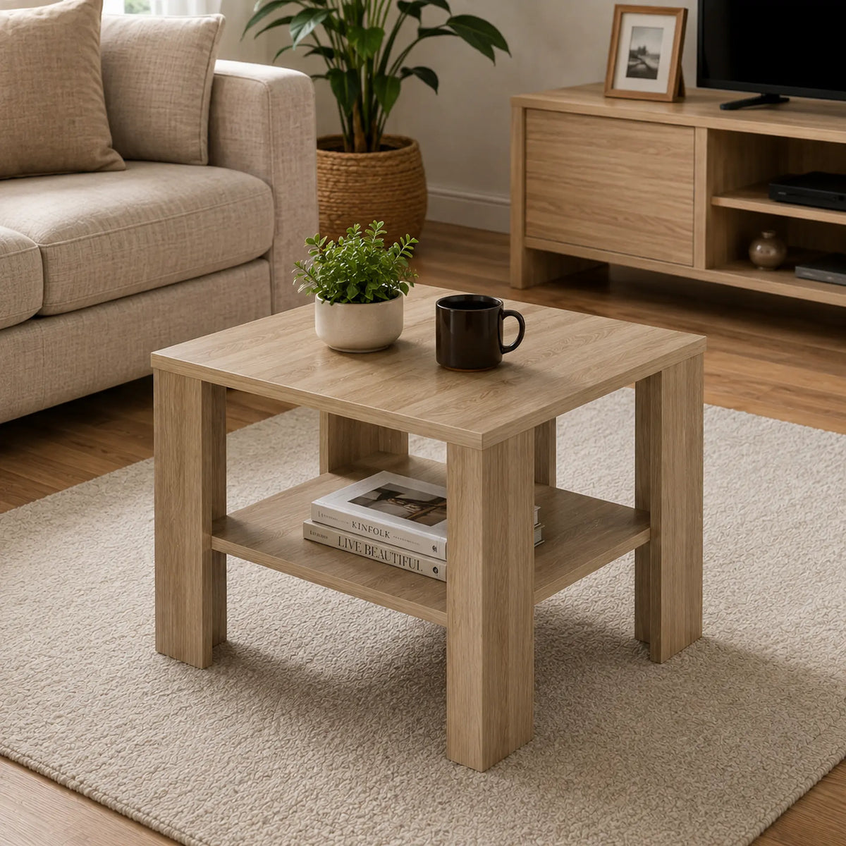 Masuta INTERSYS 21, stejar sonoma, DTD infoliat, 59x59x48 cm