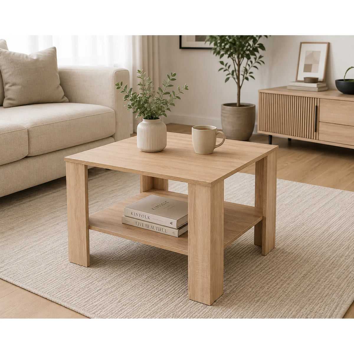 Masuta cafea KWADRO, stejar sonoma, 70x70x53 cm