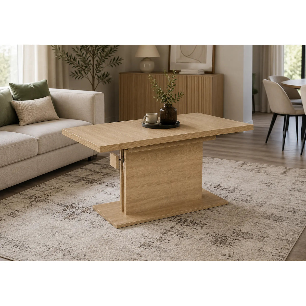 Masuta cafea Monaco, stejar sonoma, PAL, 160x67x76 cm