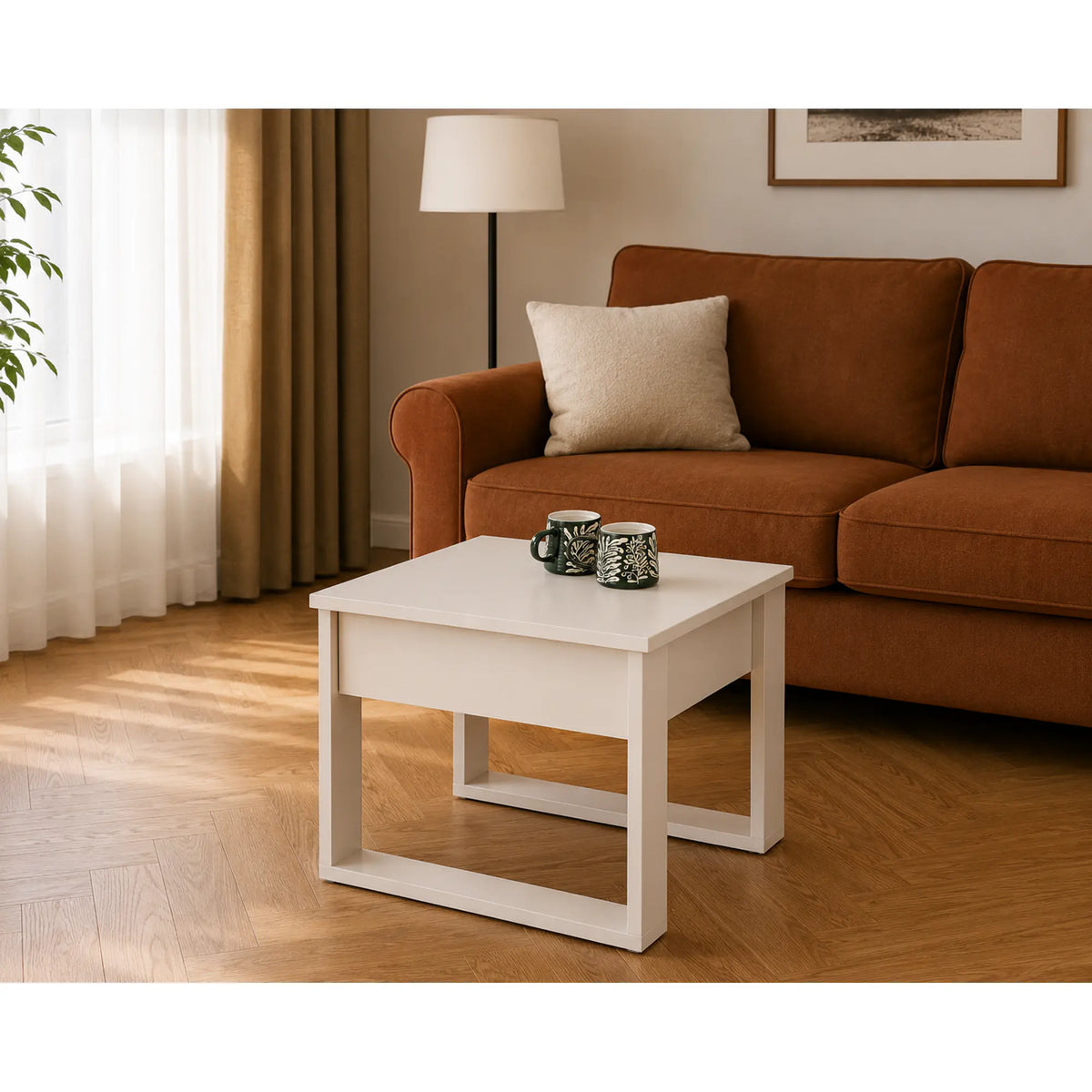 Masuta cafea NEA, casmir, PAL laminat, 60x60x52 cm