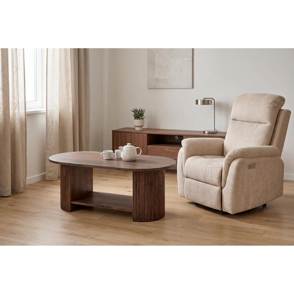 Masuta cafea PERILA, nuc, 120x60x45 cm