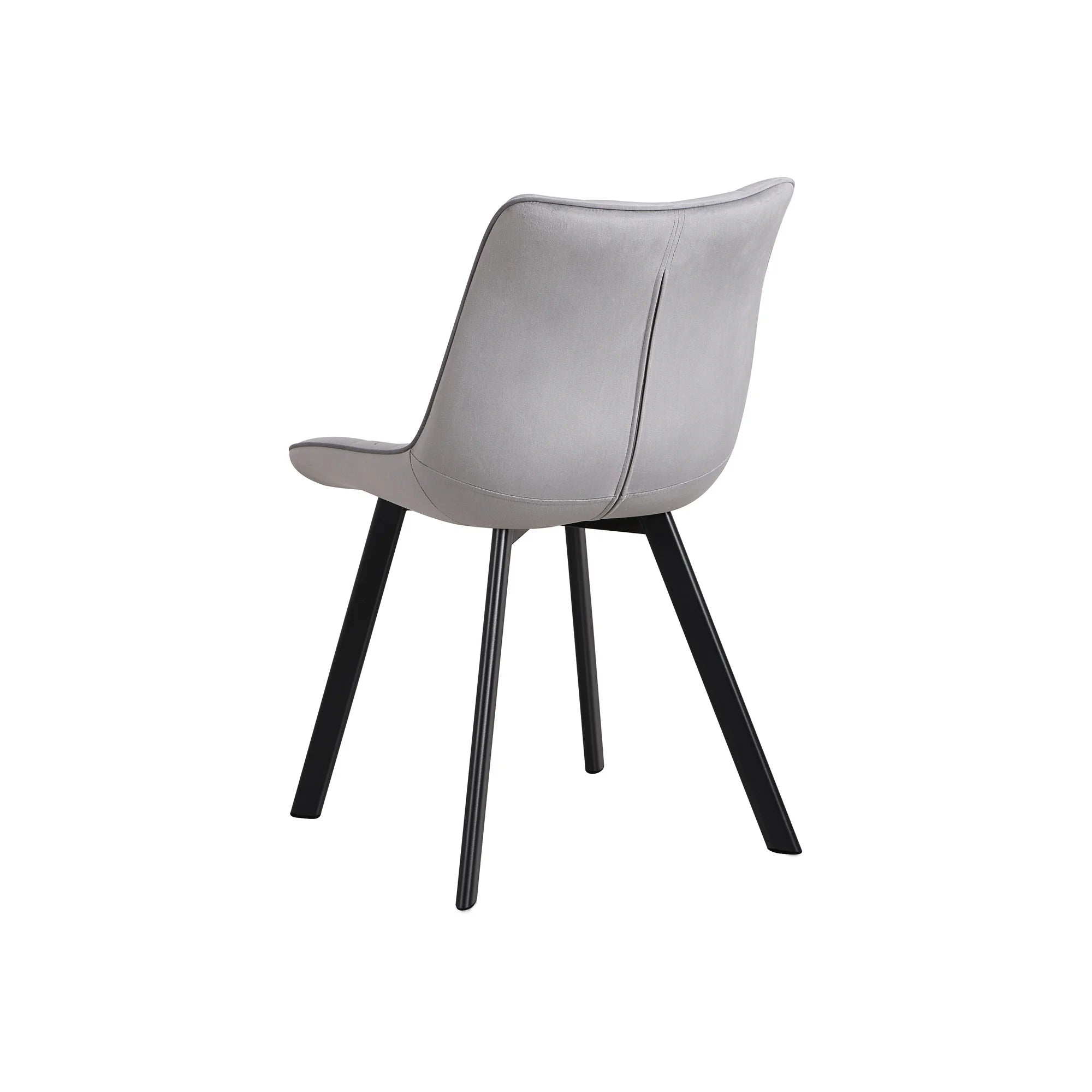 Scaun tapitat MEL, gri deschis/negru, stofa catifelata/metal, 47x56x84 cm