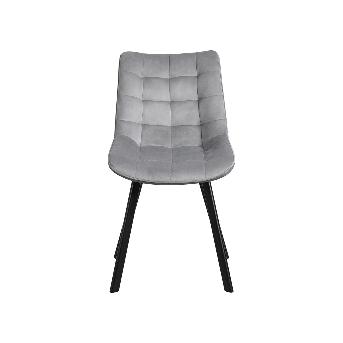 Scaun tapitat MEL, gri deschis/negru, stofa catifelata/metal, 47x56x84 cm