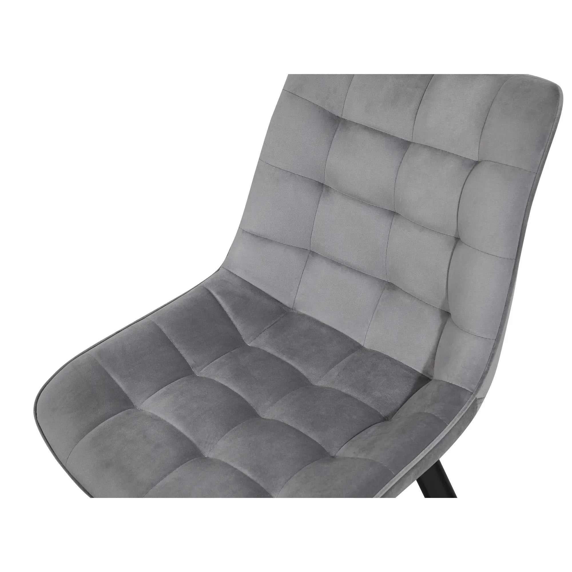 Scaun tapitat MEL, gri deschis/negru, stofa catifelata/metal, 47x56x84 cm