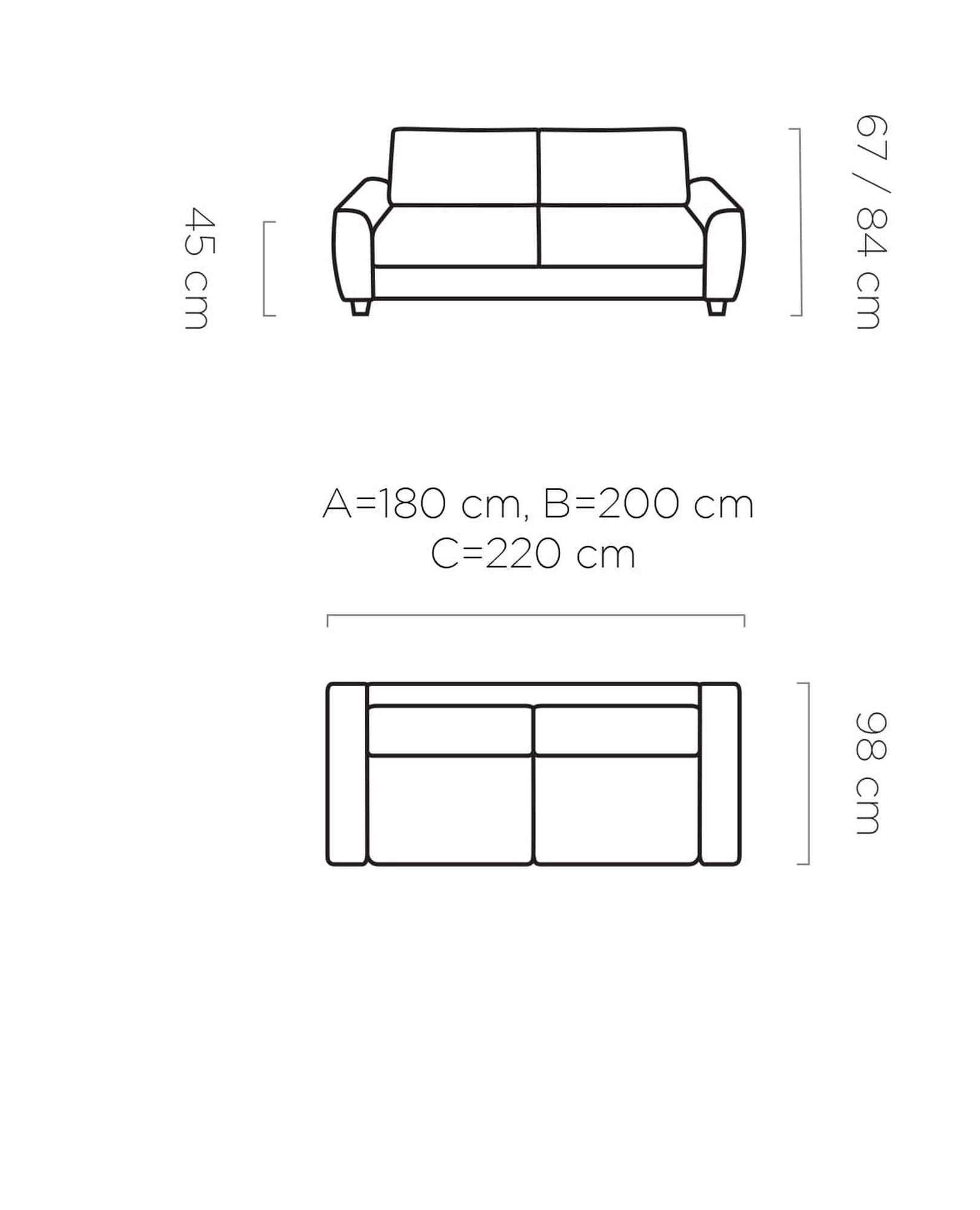 Canapea extensibila MONZA 140, personalizabil materiale Gama Premium, 200x98x84 cm